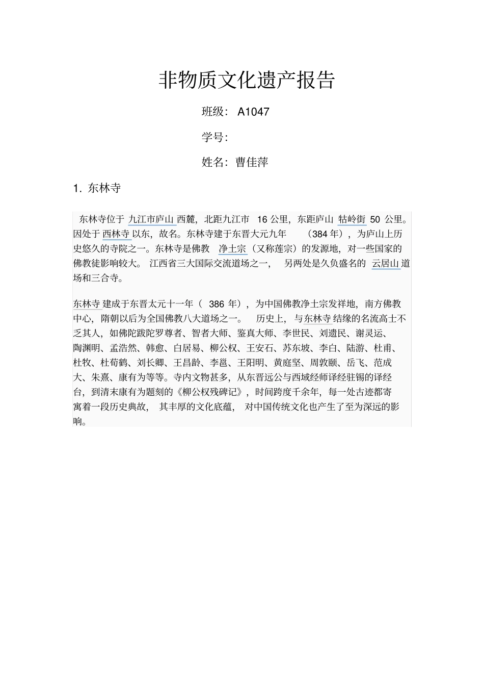 非物质文化遗产报告_第1页