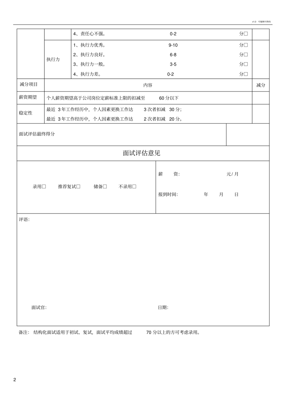 面试评价表保安员_第2页