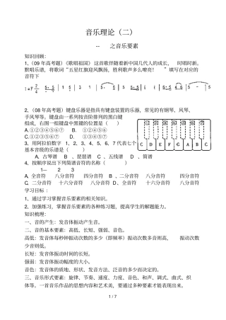音乐基本要素考试习题
