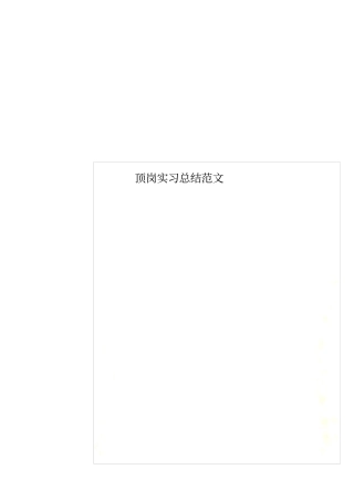 顶岗实习总结范文