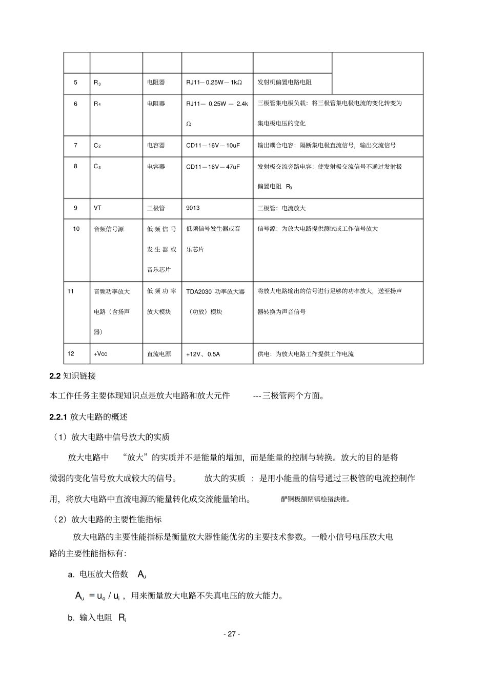项目二单管音频放大电路的制作_第3页