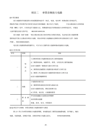 项目二单管音频放大电路的制作