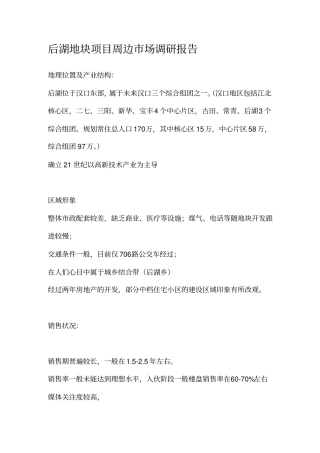 项目周边场调查报告