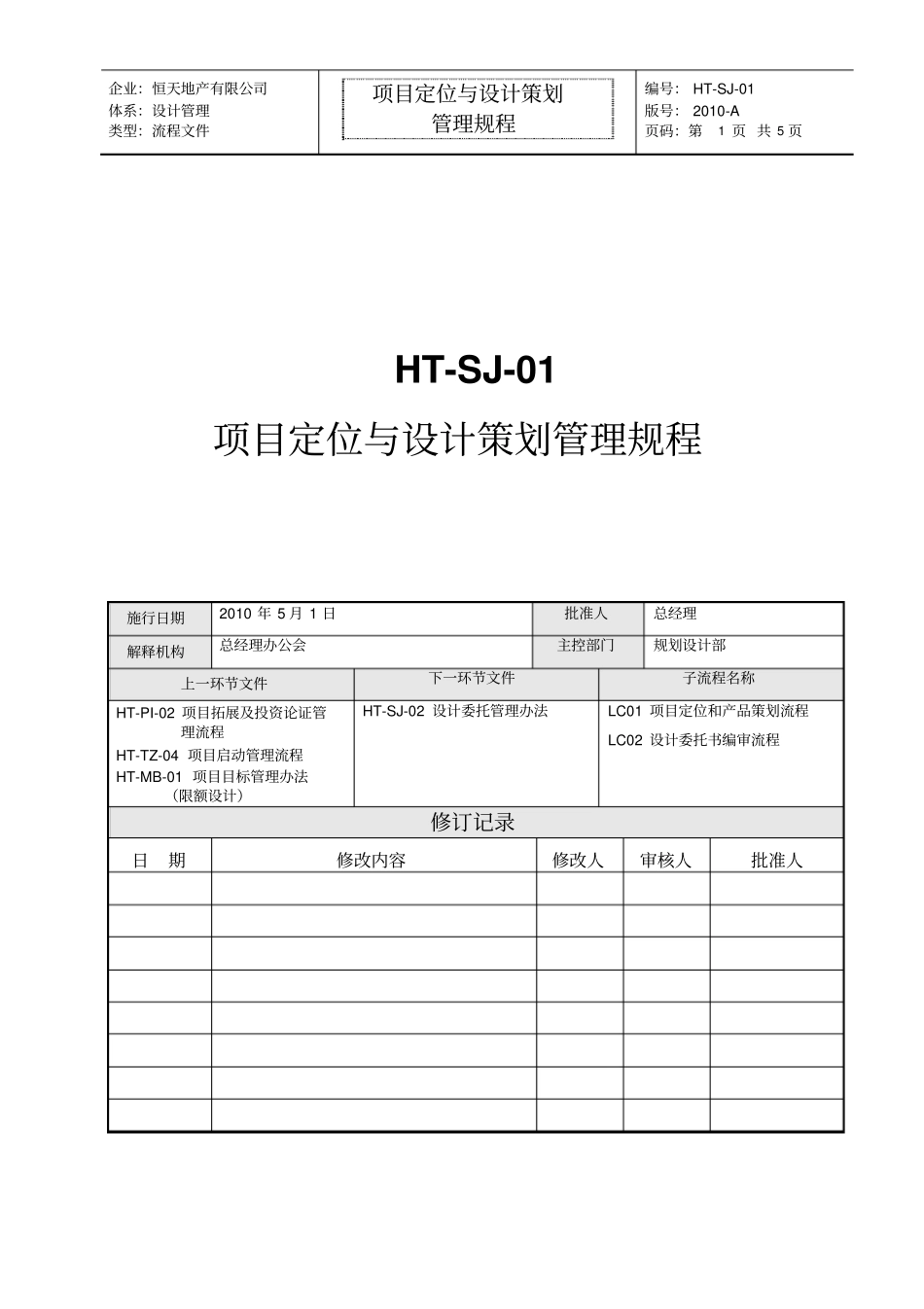 项目定位与设计策划管理规程解析_第1页