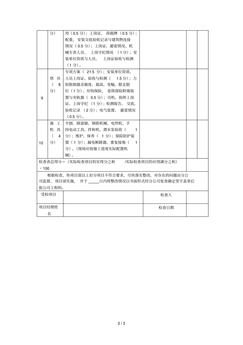 项目工程安全生产检查评分表_第3页