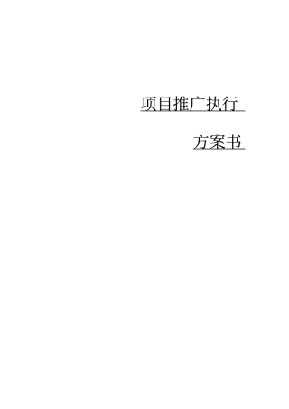 项目推广执行技术方案书
