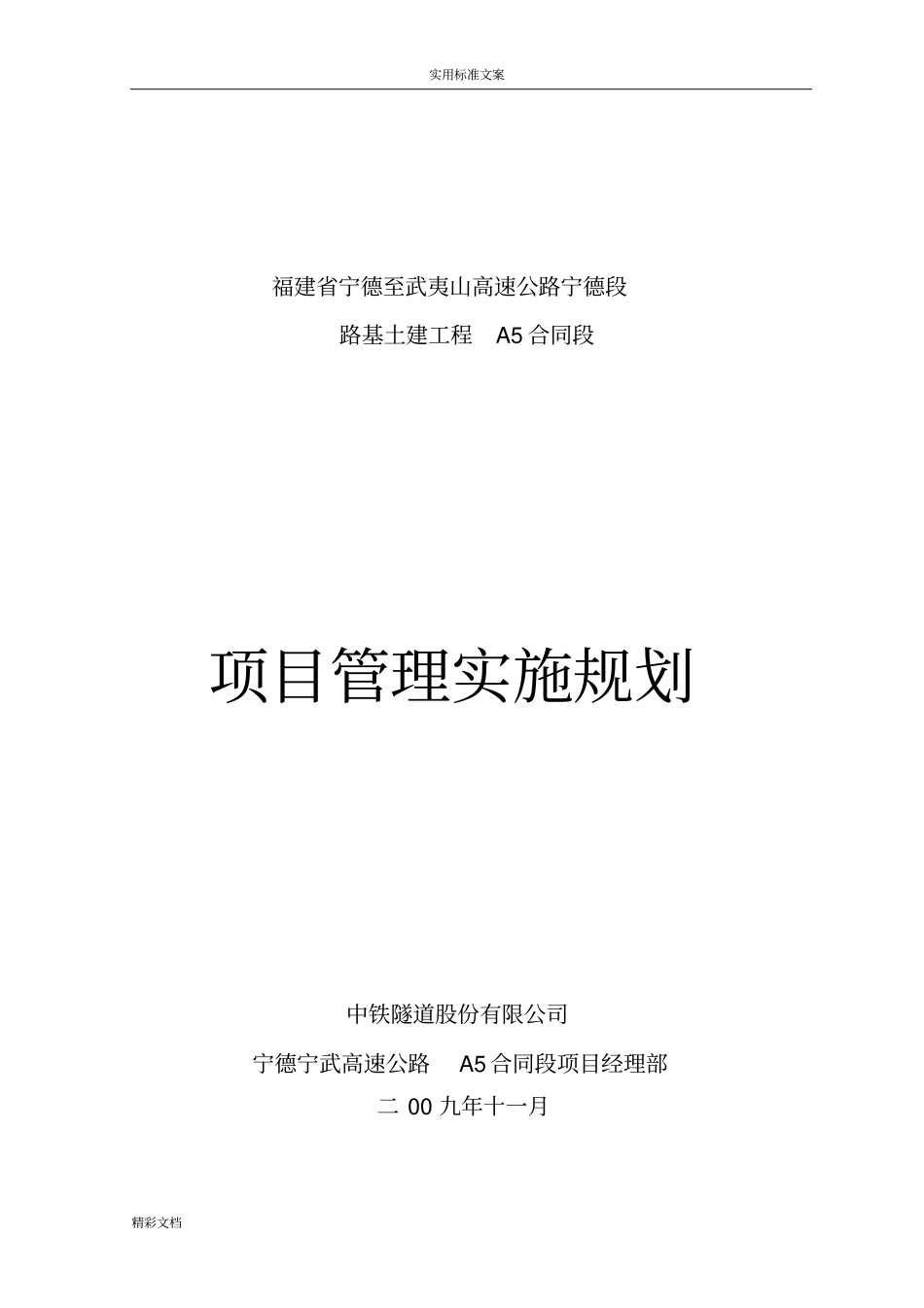 项目的管理系统实施规划例范本_第1页