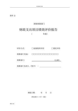 项目的绩效评价与衡量报告材料例范本