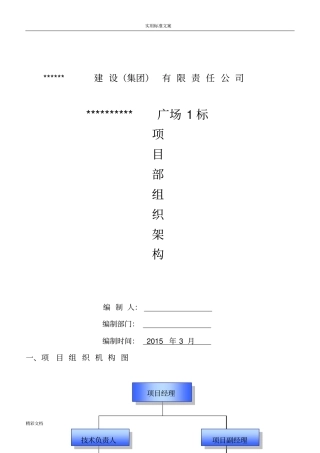 项目的部组织架构