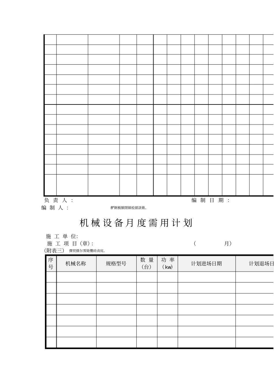 项目管理经理部机械设备表格表格模板、格式_第2页
