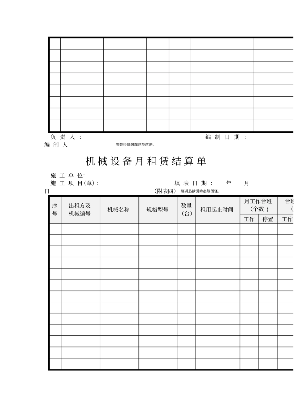 项目管理经理部机械设备表格表格模板、格式_第3页
