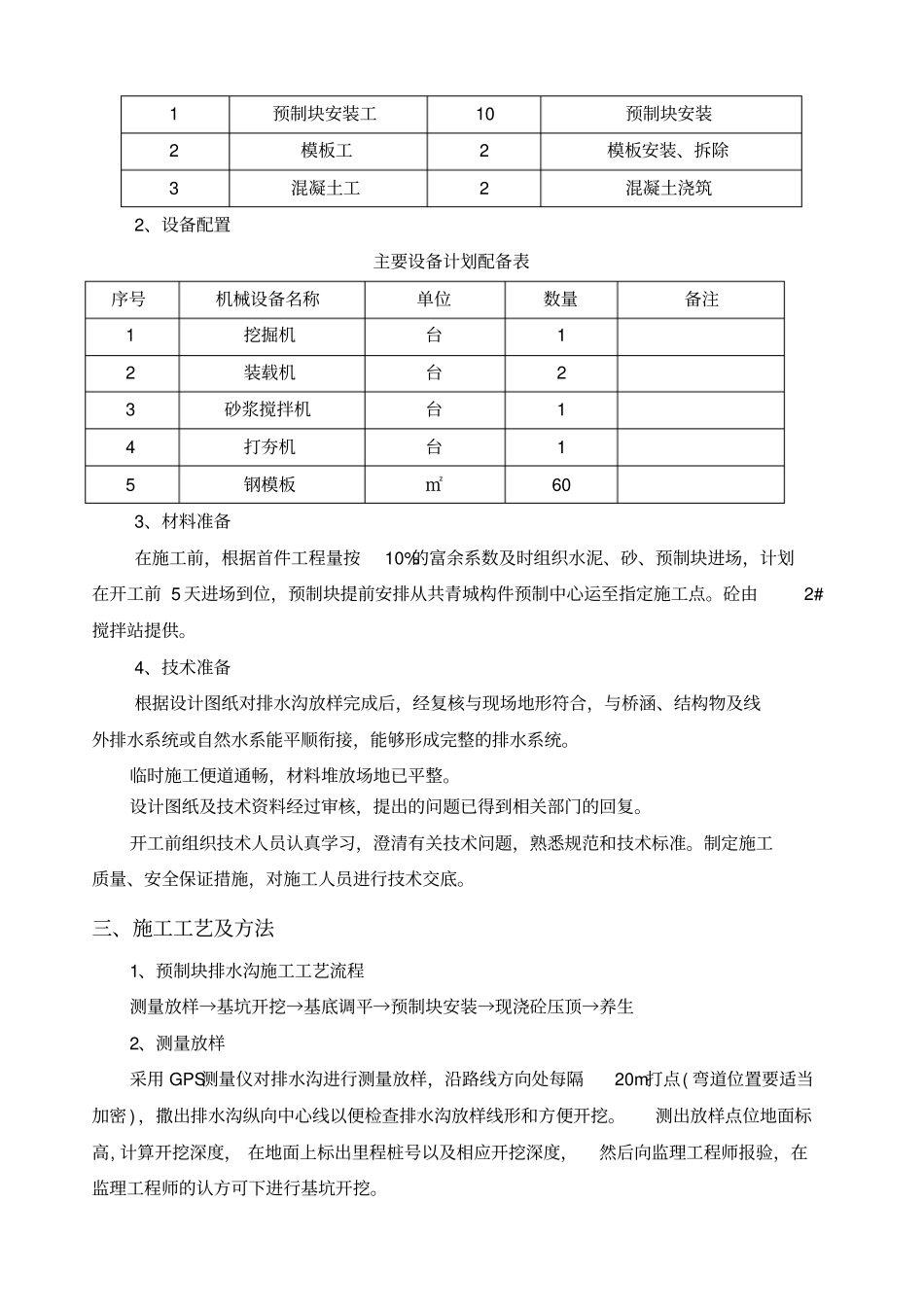 预制块排水沟安装首件方案上传_第2页
