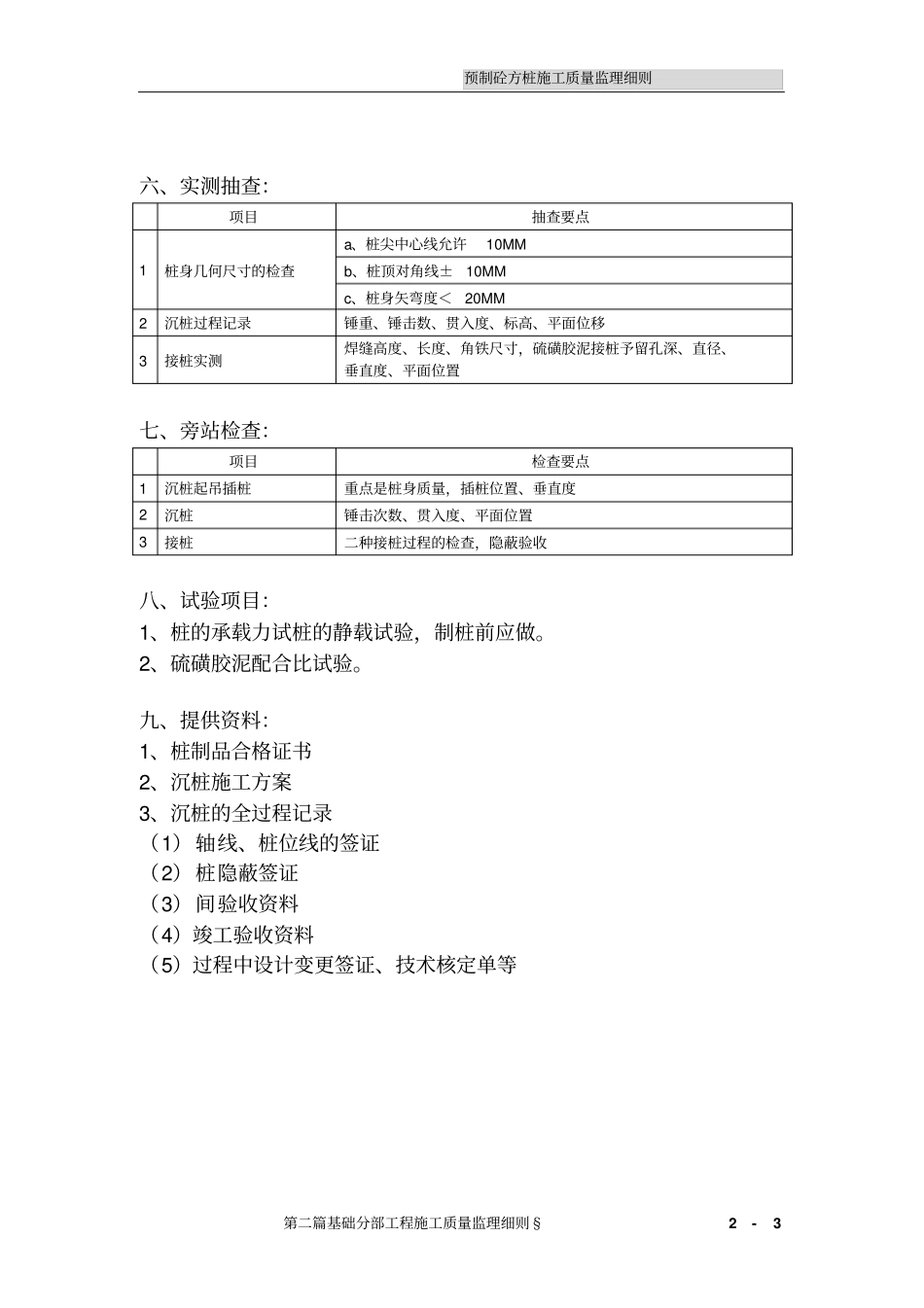 预制砼方桩施工质量监理细则_第3页