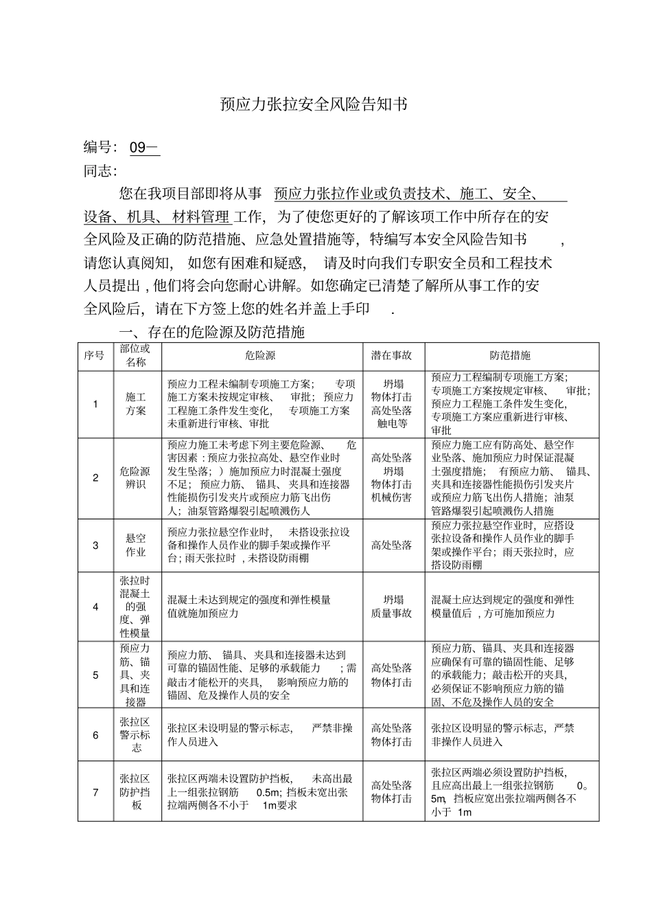 预应力张拉安全风险告知书实用文档_第2页
