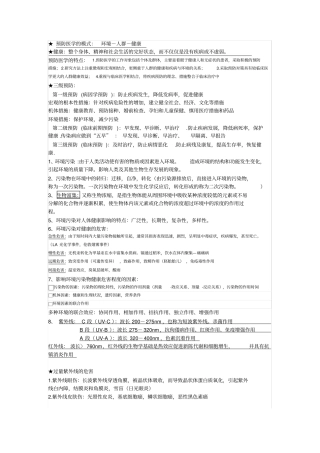 预防医学重点知识点整理复习