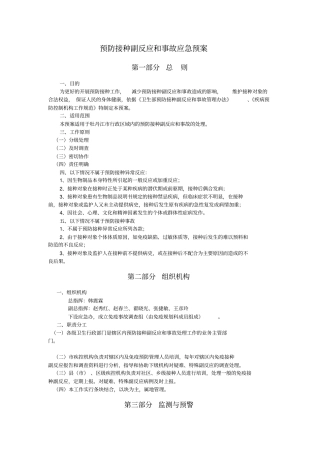 预防接种副反应和事故应急预案