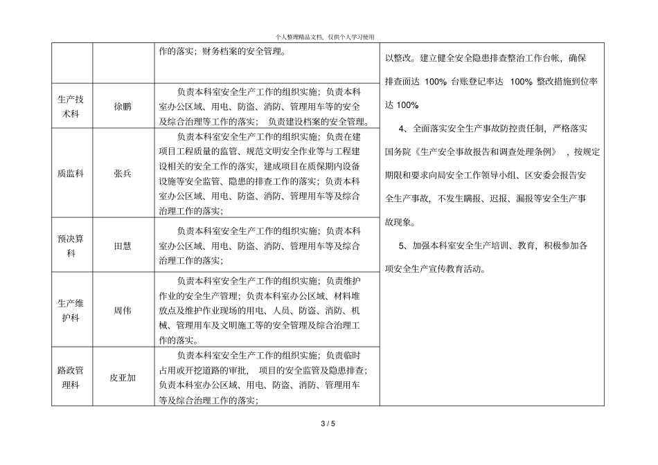 领导班子安全生产责任分解表_第3页