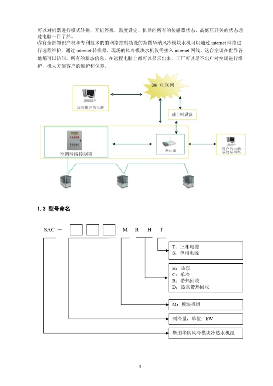 风冷模块冷热水机组热回收说明书教材_第3页