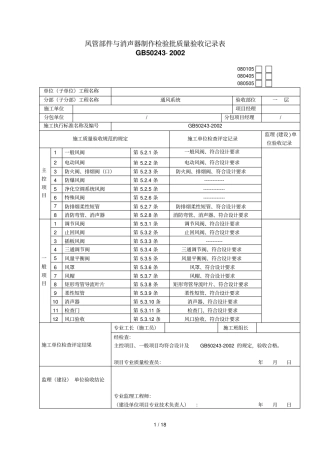 风管部件和消声器制作检验批质量验收记录表