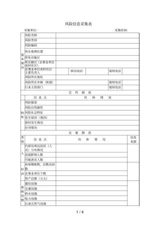 风险信息采集表