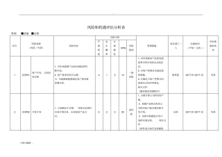 风险和机遇识别评价表