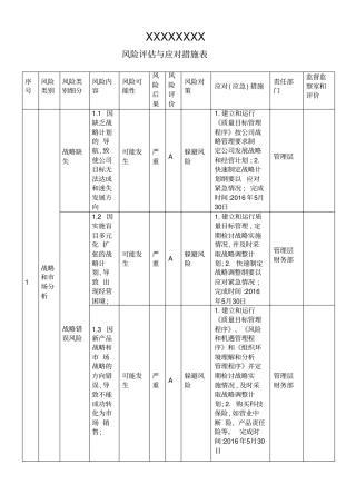 风险评价与应对措施实施案例