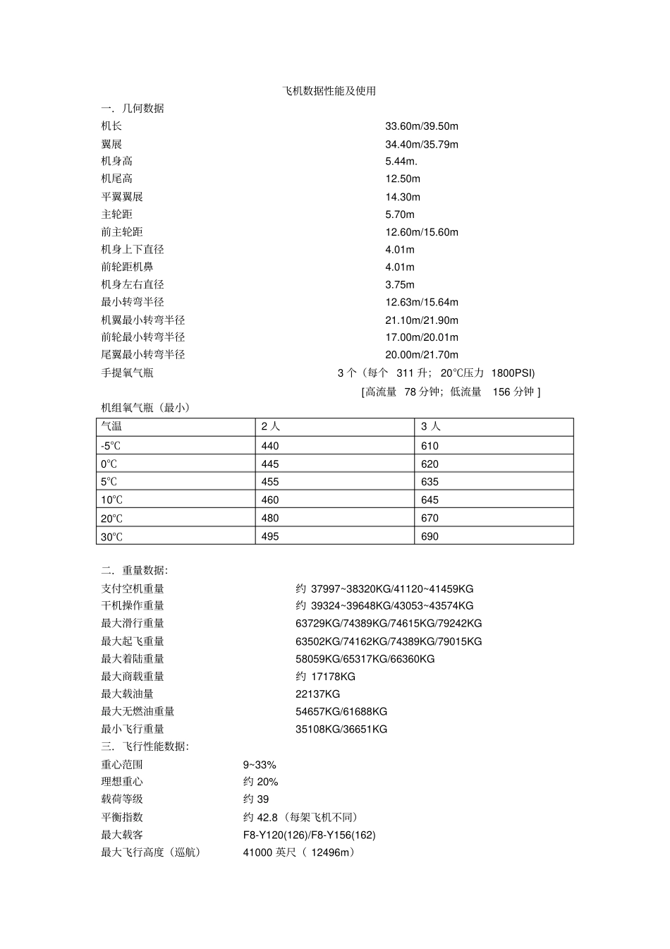 飞机数据性能及使用讲解_第1页