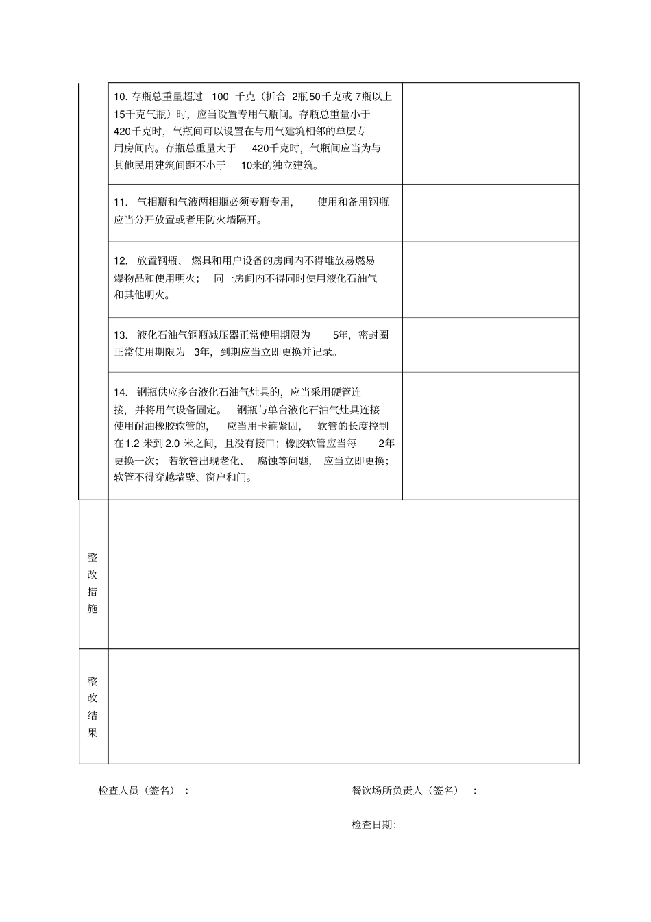 餐饮场所燃气安全检查表_第2页