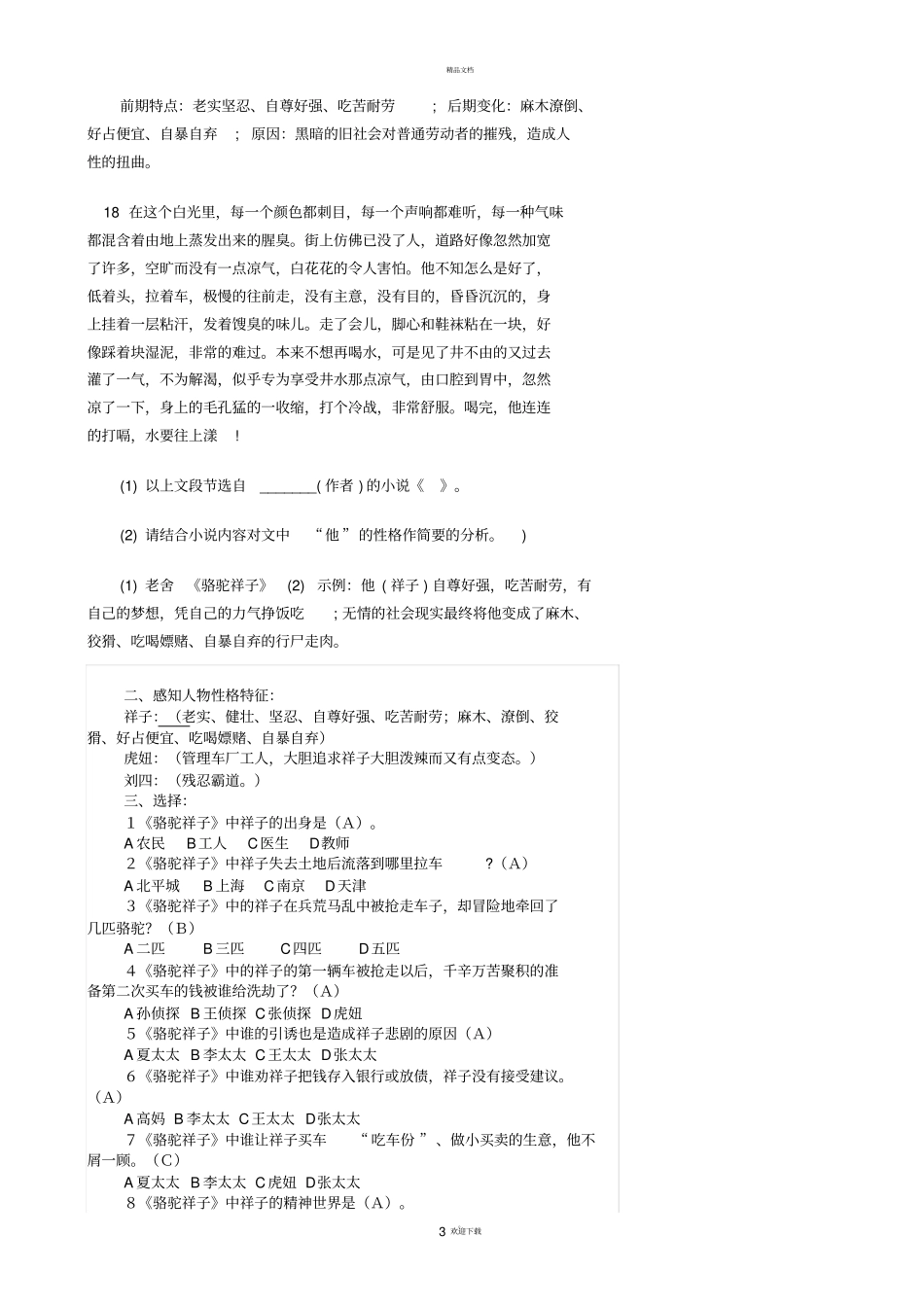 骆驼祥子练习题及答案_第3页