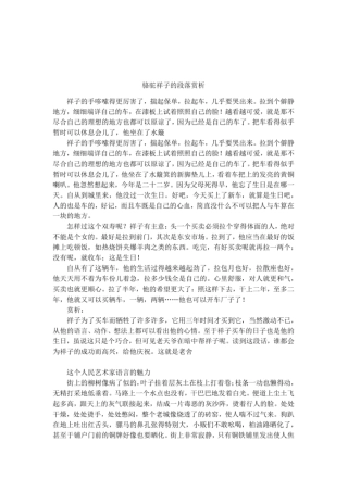 骆驼祥子的段落赏析