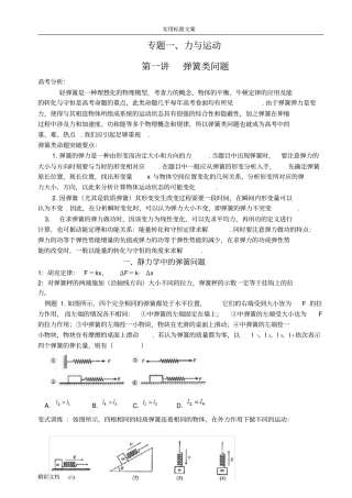 高2018届高三物理弹簧类问的题目专的题目复习