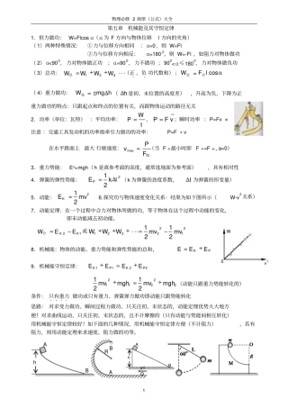 高一物理必修1,2公式大全讲解