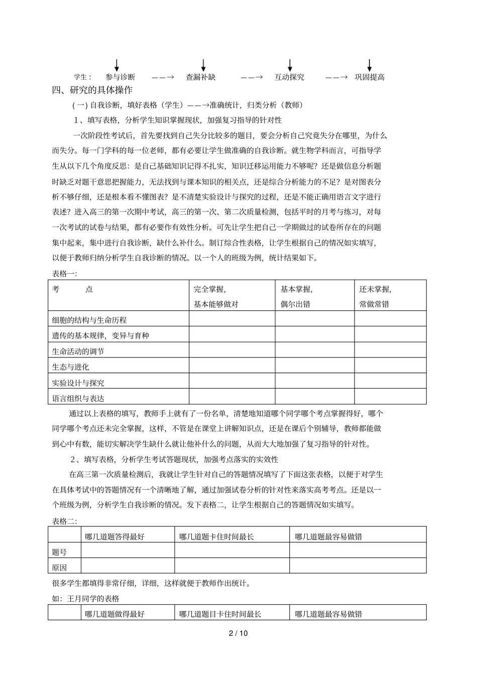 高三生物复习中有效利用阶段性考试的实践与研究萧山三中_第2页