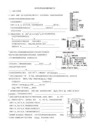高中化学解题核心能力训练之电化学