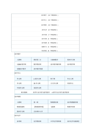 高中学习网站大全