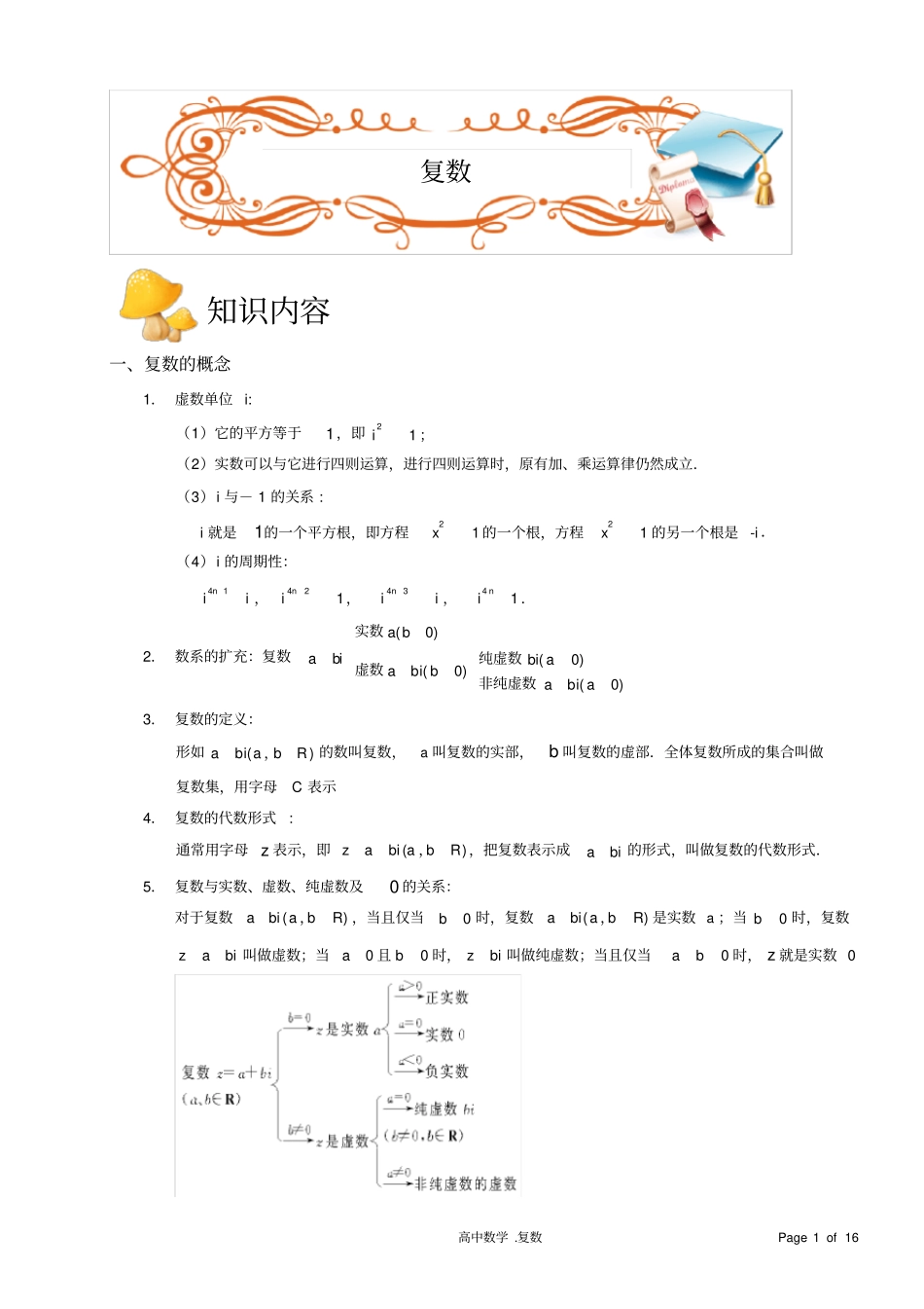 高中数学复数讲义教师版_第1页
