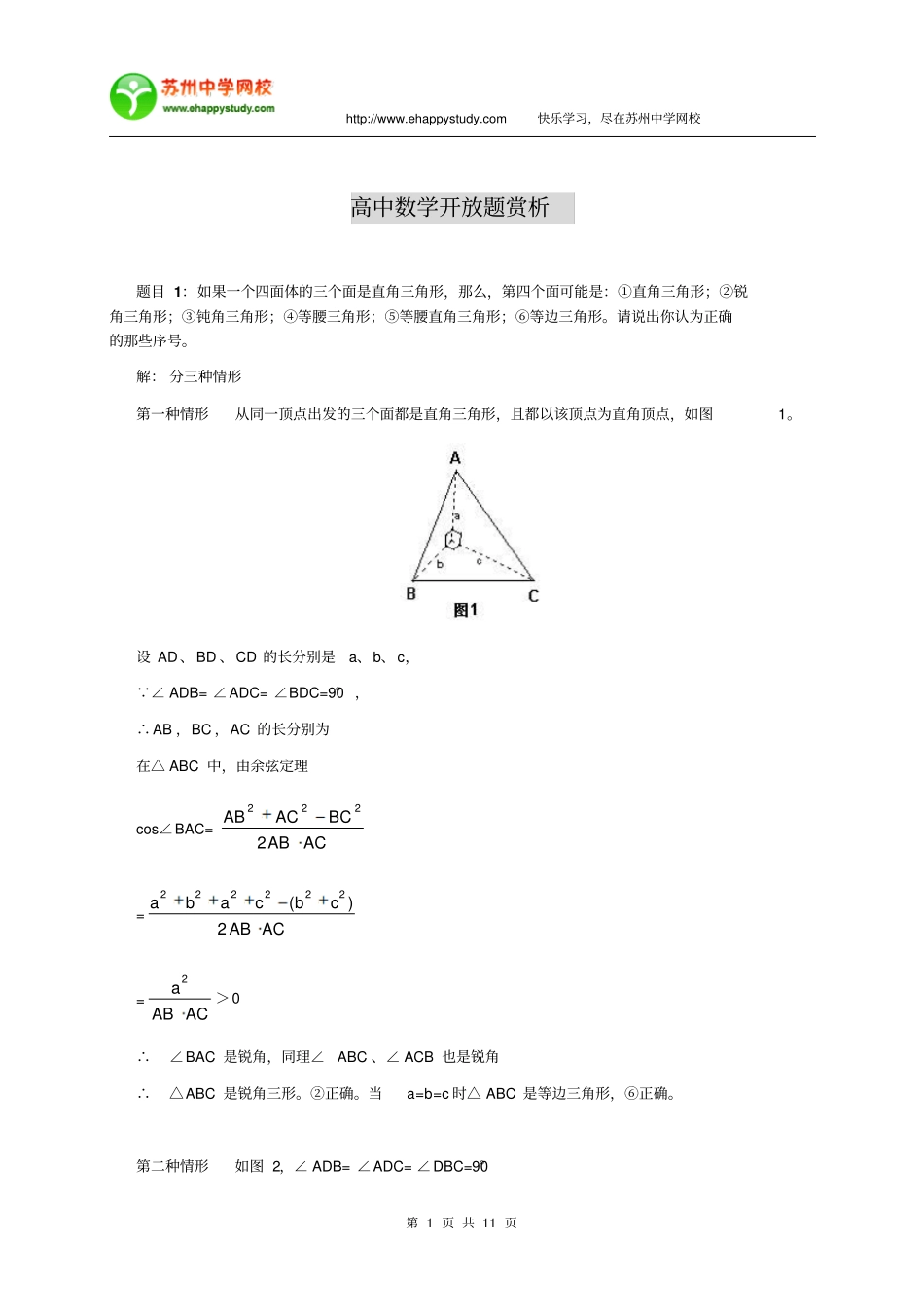 高中数学开放题赏析_第1页