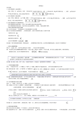 高中数学排列组合题型总结材料与易错点提示