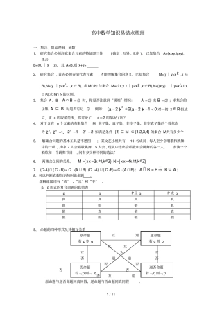 高中数学易错重点知识点梳理