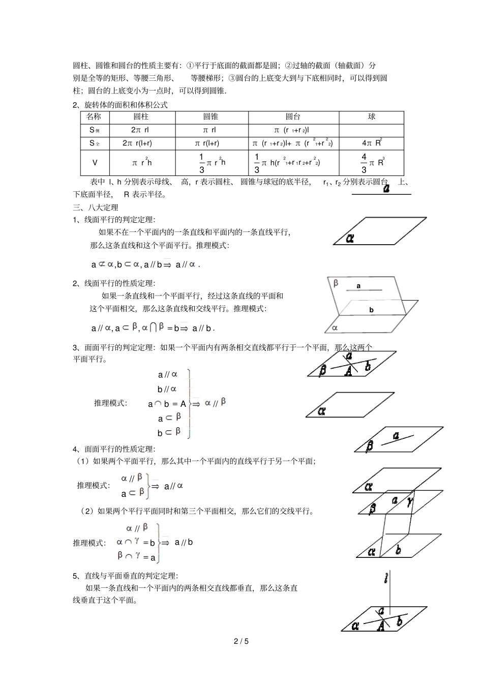 高中数学立体几何基础知识_第2页