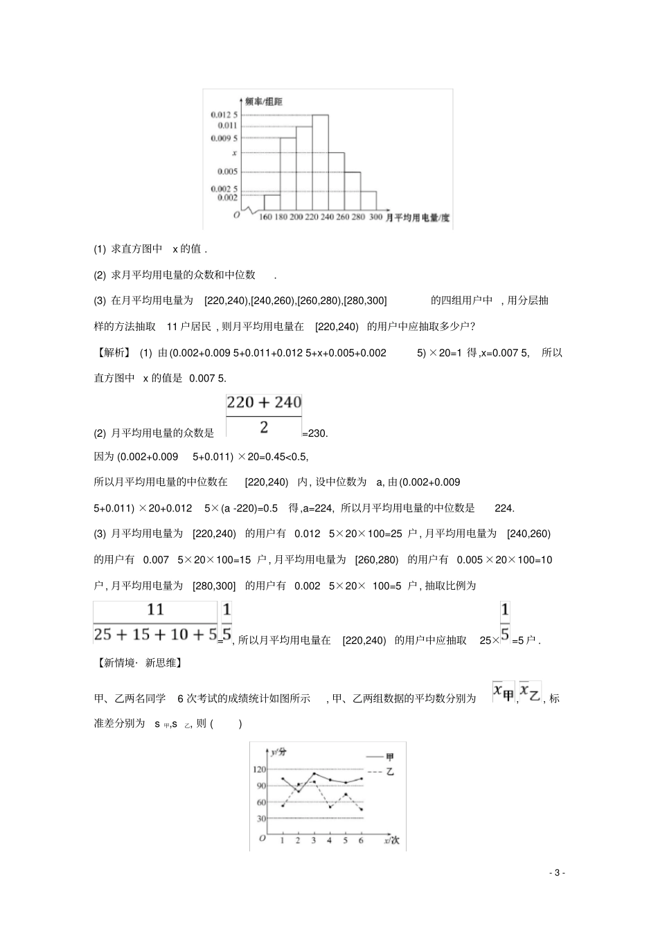 高中数学统计93总体集中趋势的估计94总体离散程度的估计课堂检测素养达标新人教A版必修2_第3页