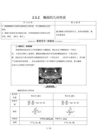 高中数学选修一2椭圆的几何性质人教B版讲义