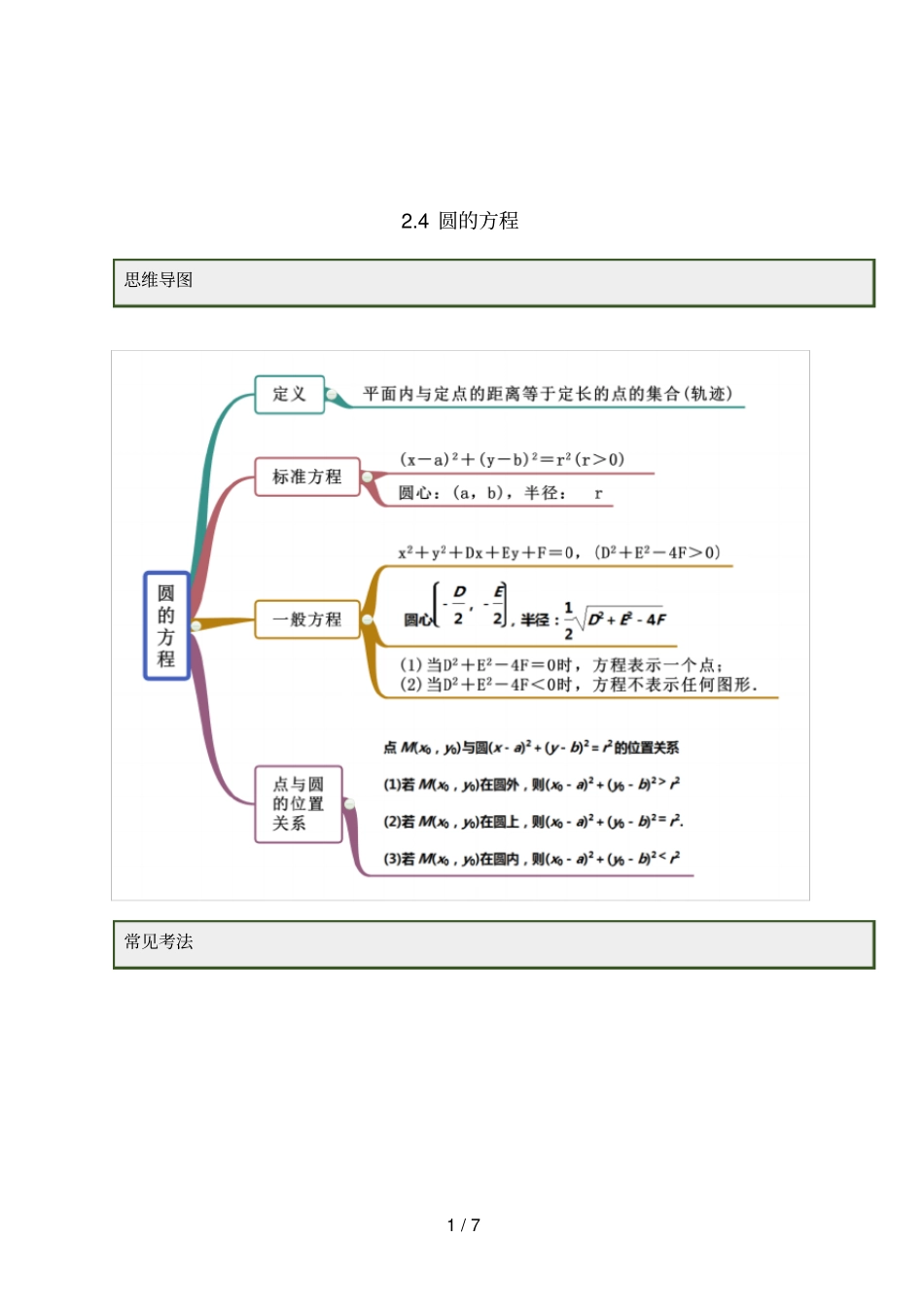 高中数学选修一4圆的方程精讲原卷版_第1页