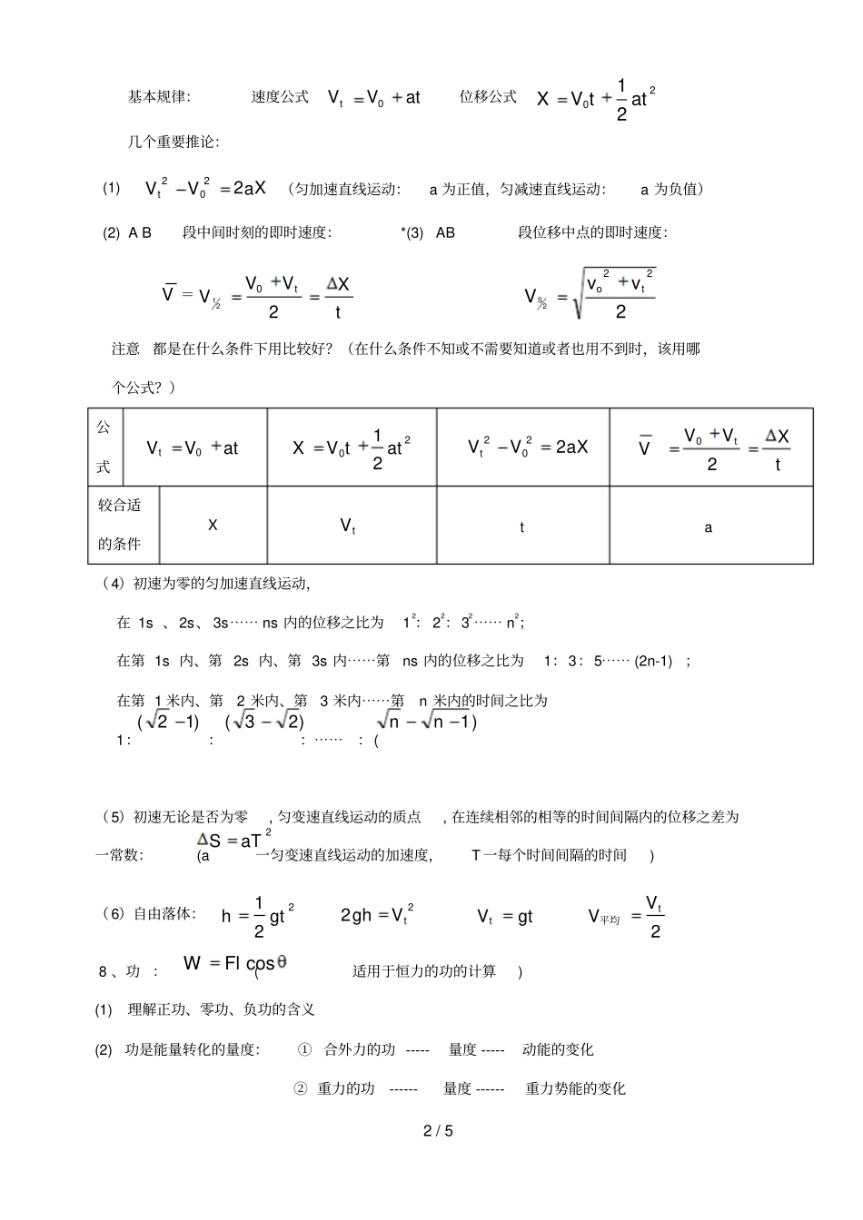 高中物理公式大全W汇总_第2页