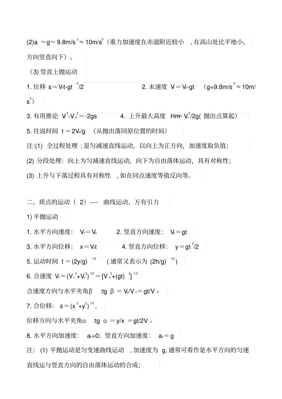 高中物理公式大全手册簿_第2页