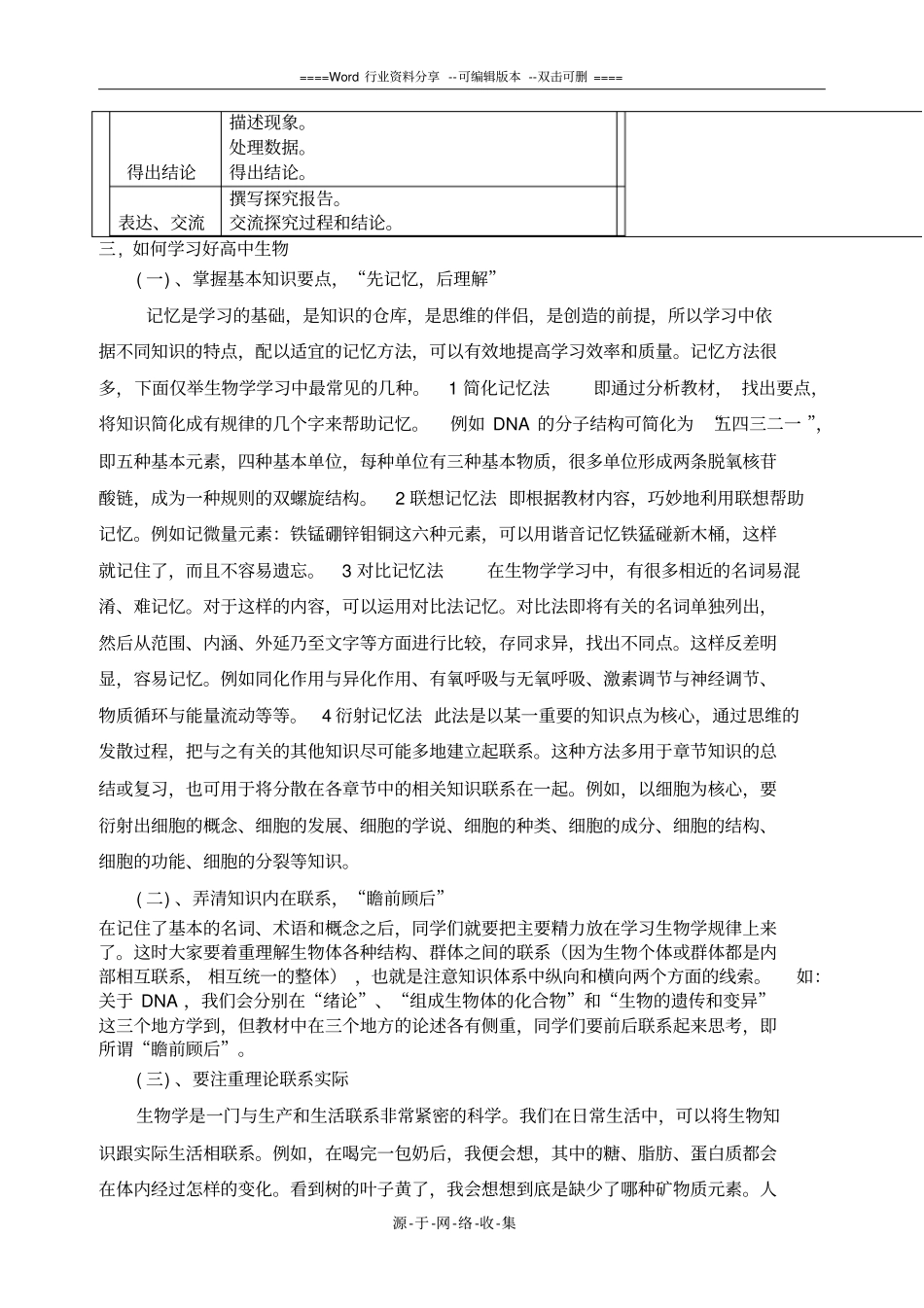 高中生物入学学法指导_第3页