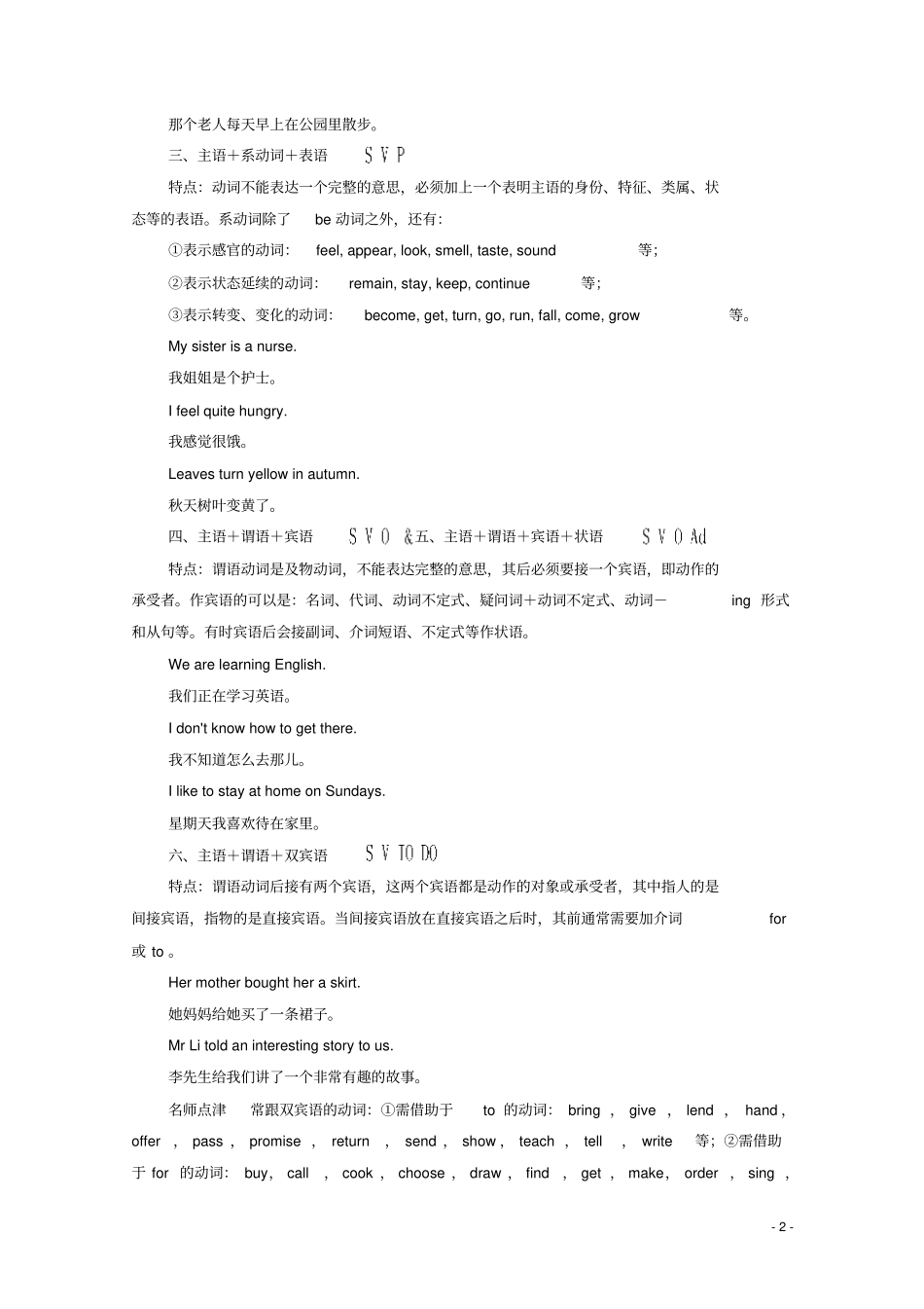高中英语WELCOMEUNITSectionⅡGrammar教学案新人教版必修第一册_第2页