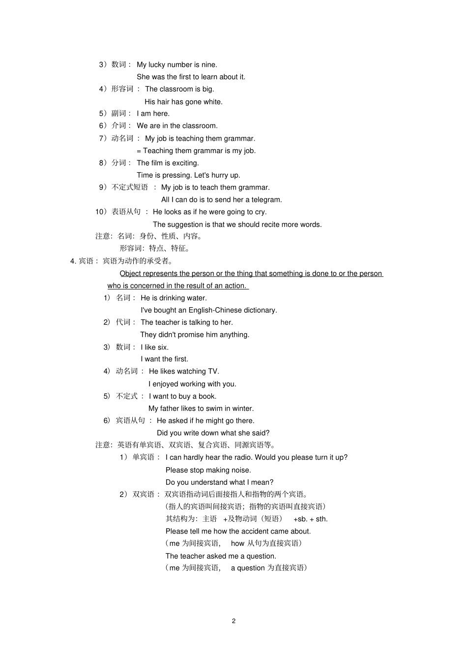 高中英语句子成分和句子种类-_第2页