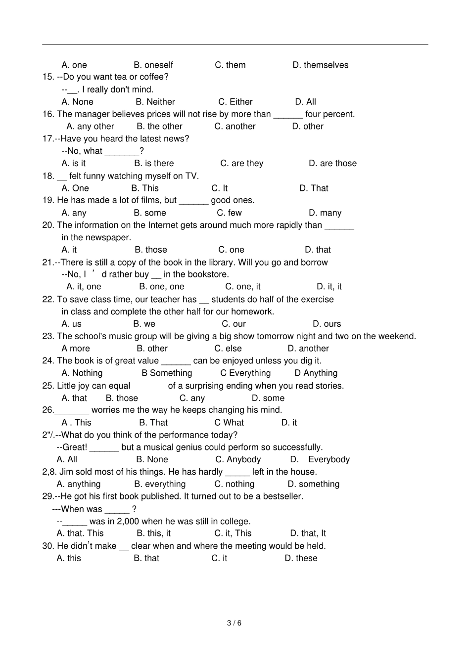 高中英语代词练习题含标准答案_第3页
