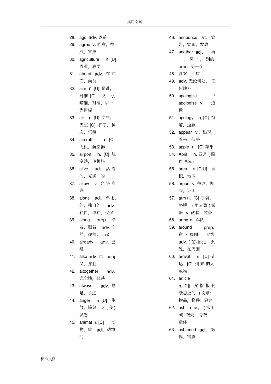 高中英语词汇大全A-----Z_第2页